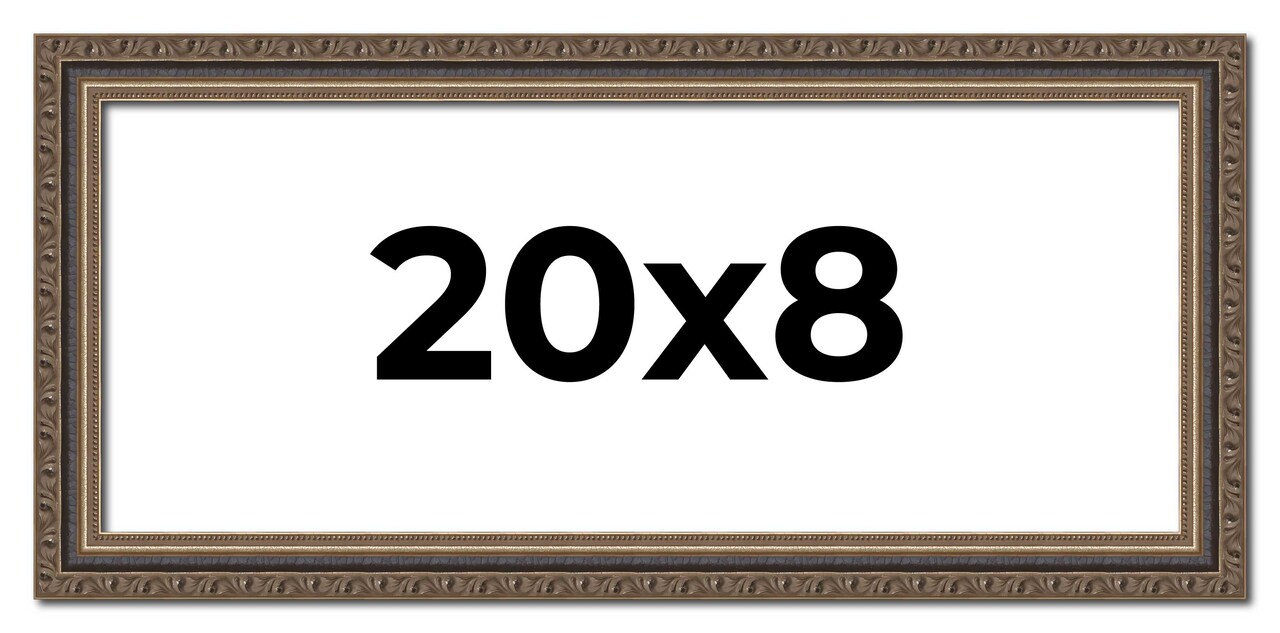 8x20 Sculpted Picture Frame with UV-Resistant Acrylic & Acid Free Backing, Available in 5 Finishes - Black, Blue, Gold, Silver, and White